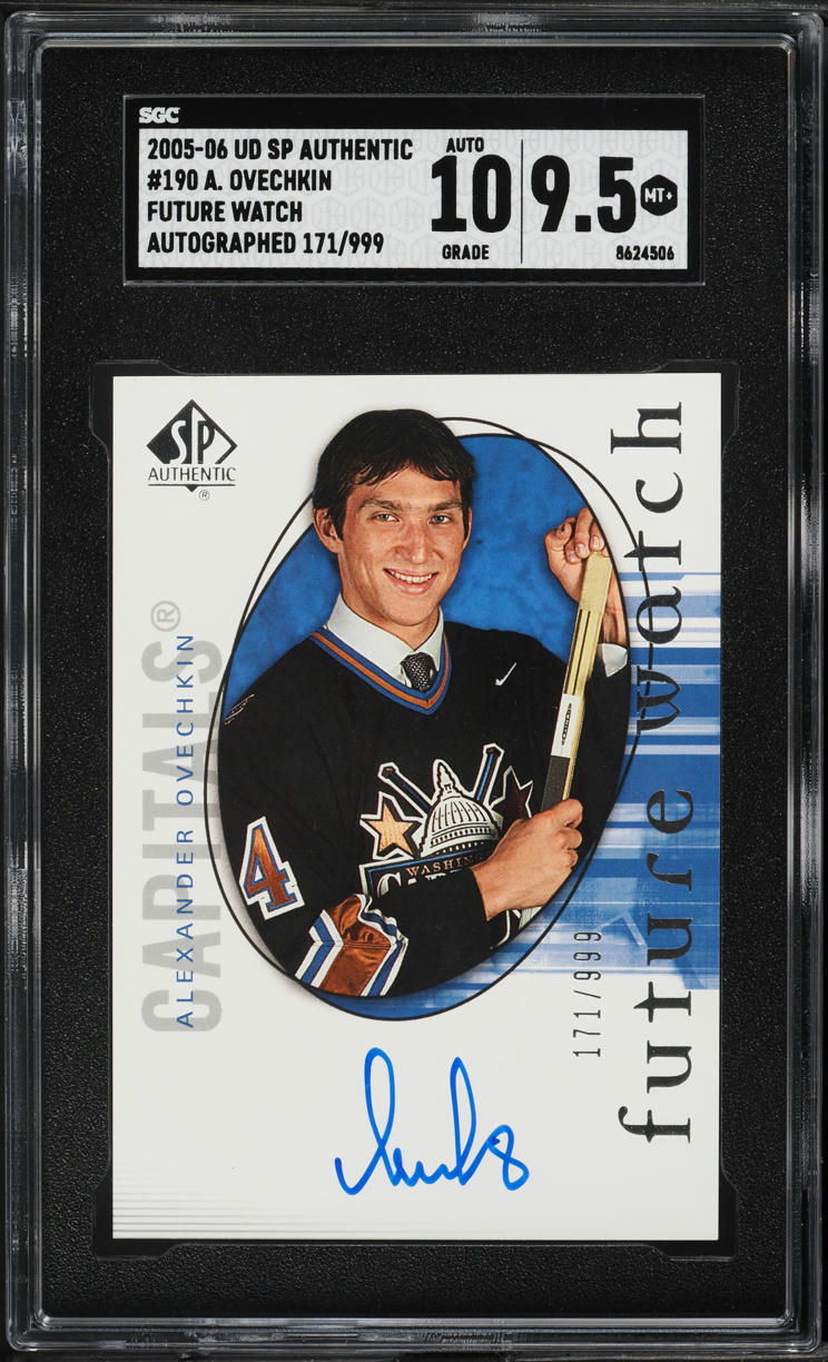 2005 SP Authentic Alexander Ovechkin ROOKIE AUTO /999 #190 SGC 9.5 MINT+