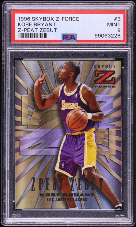 1996 Skybox Z-Force Z-Peat Zebut Kobe Bryant ROOKIE #3 PSA 9 MINT