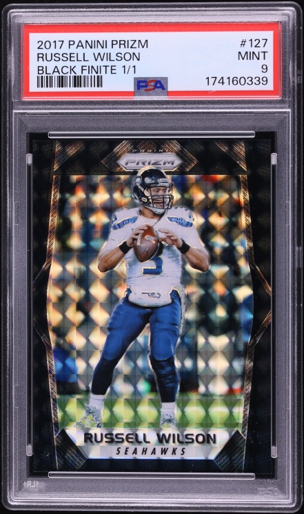 2017 Panini Prizm Black Finite Russell Wilson 1/1 #127 PSA 9 MINT
