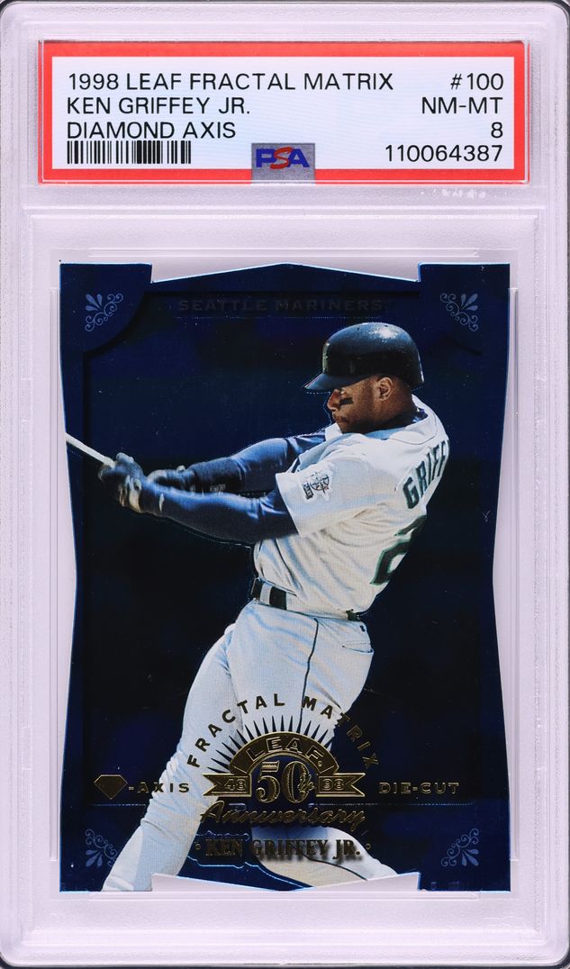 1998 Leaf Fractal Matrix Diamond Axis Die-Cut Ken Griffey Jr. /50 #100 PSA 8 NM-MT