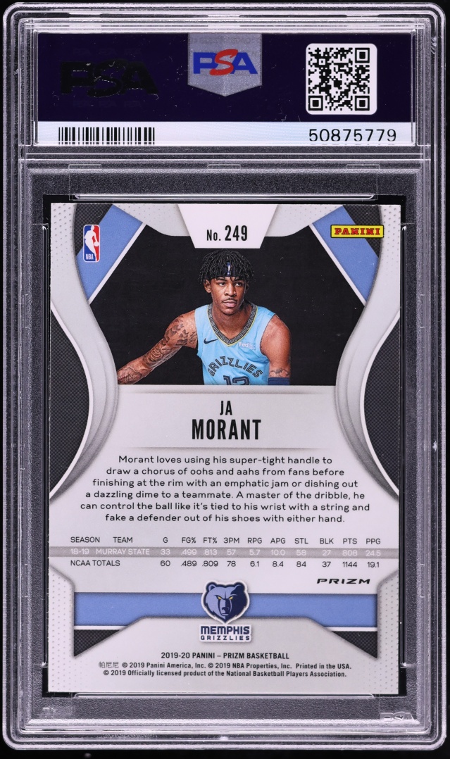 2019 Panini Prizm Green Ja Morant ROOKIE #249 PSA 9 MINT