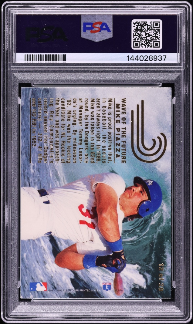 1993 Flair Wave Of The Future Mike Piazza ROOKIE #12 PSA 9 MINT