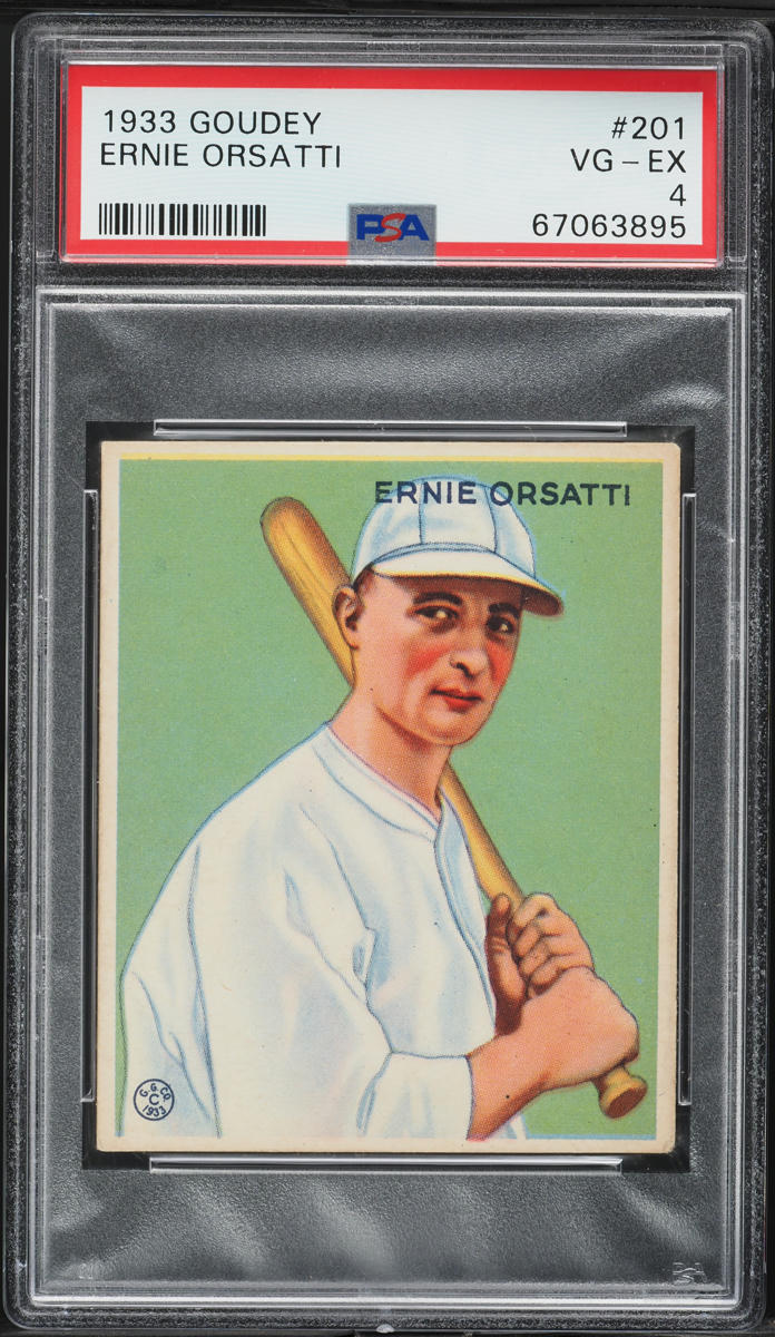 1933 Goudey Ernie Orsatti #201 PSA 4 VGEX
