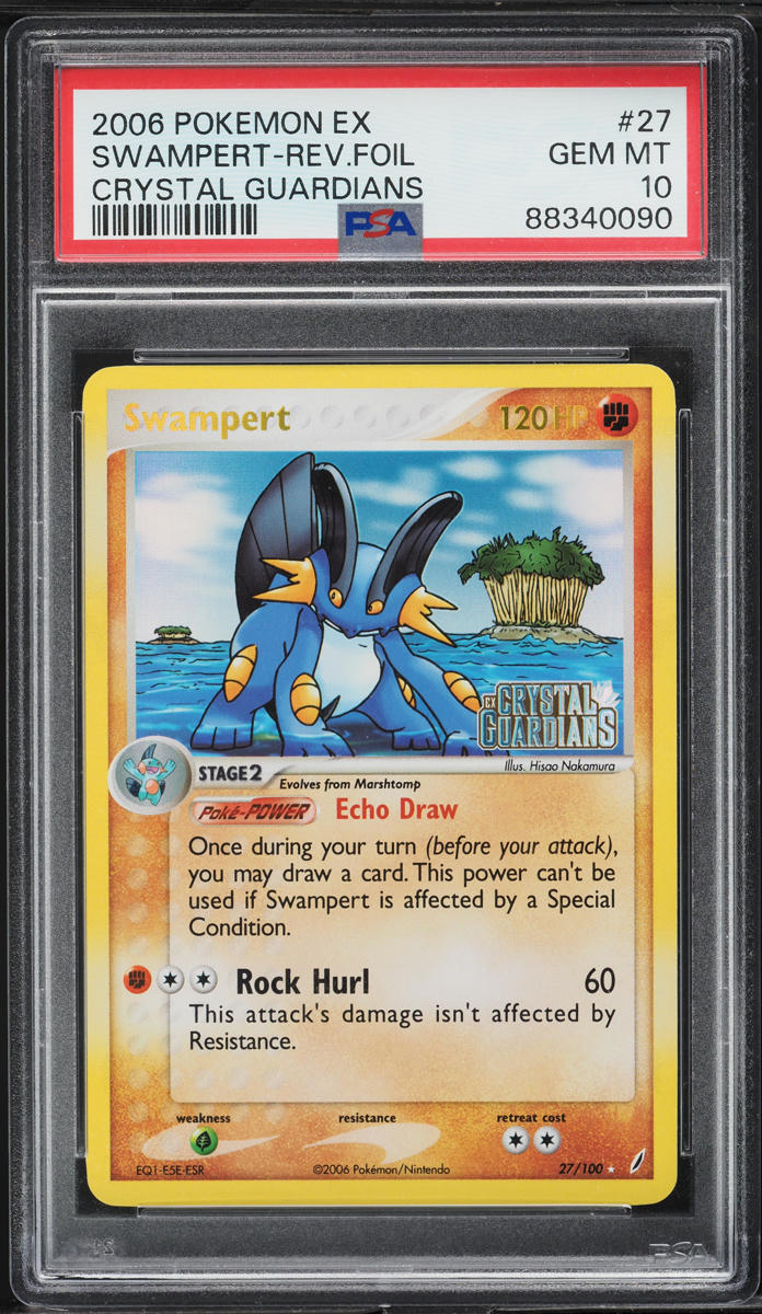 2006 Pokemon EX Crystal Guardians Reverse Holo Swampert #27 PSA 10 GEM MINT