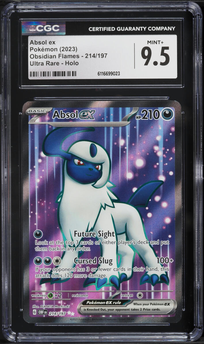 2023 Pokemon Scarlet & Violet Obsidian Flames Full Art Absol EX #214 CGC 9.5 MINT+