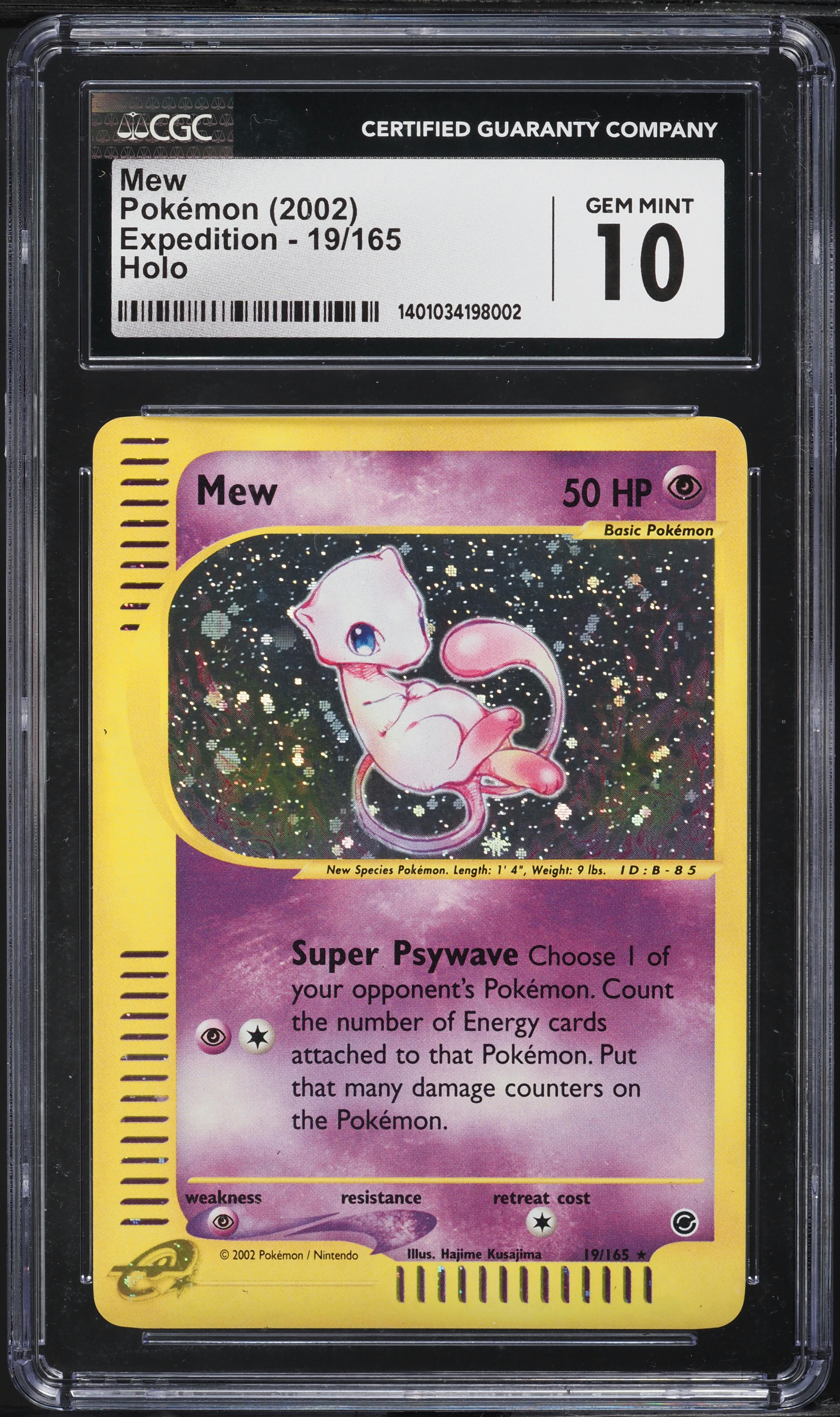 2002 Pokemon Expedition Holo Mew #19 CGC 10 GEM MINT