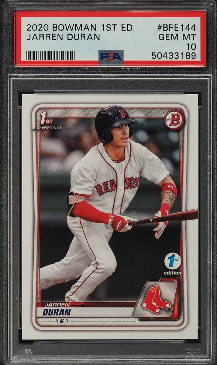 2020 Bowman 1st Edition Jarren Duran PROSPECT #BFE-144 PSA 10 GEM MINT