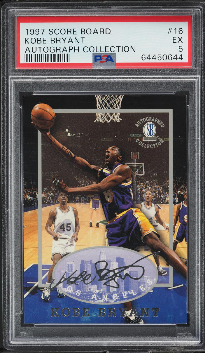 1997 Score Board Autograph Collection Kobe Bryant #16 PSA 5 EX on ...
