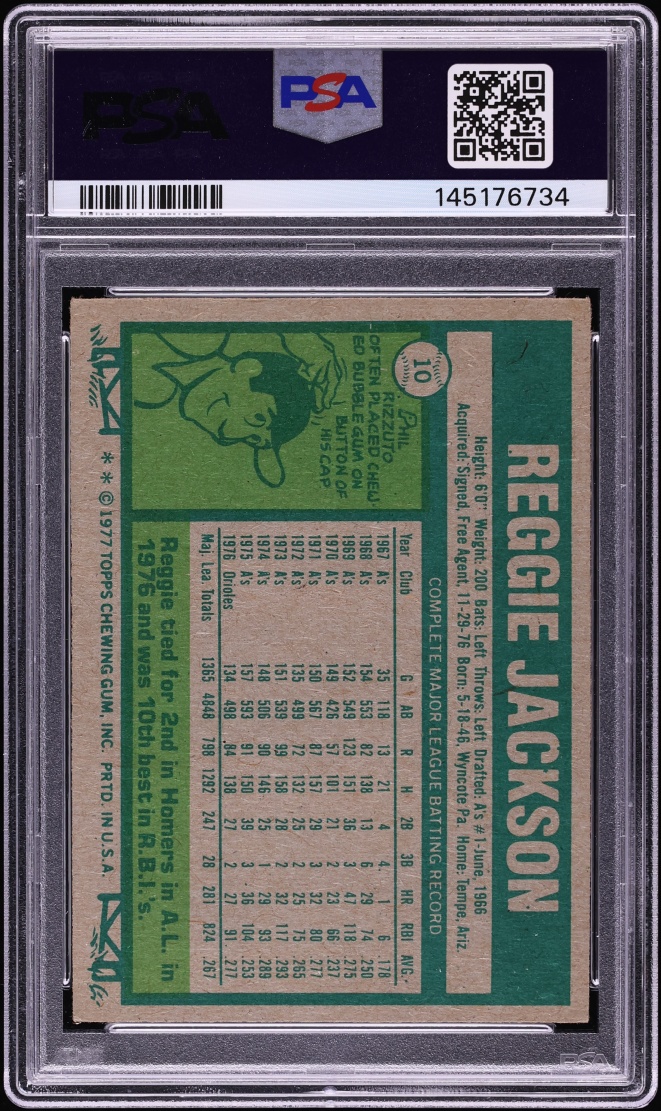 1977 Topps Reggie Jackson #10 PSA 4 VGEX