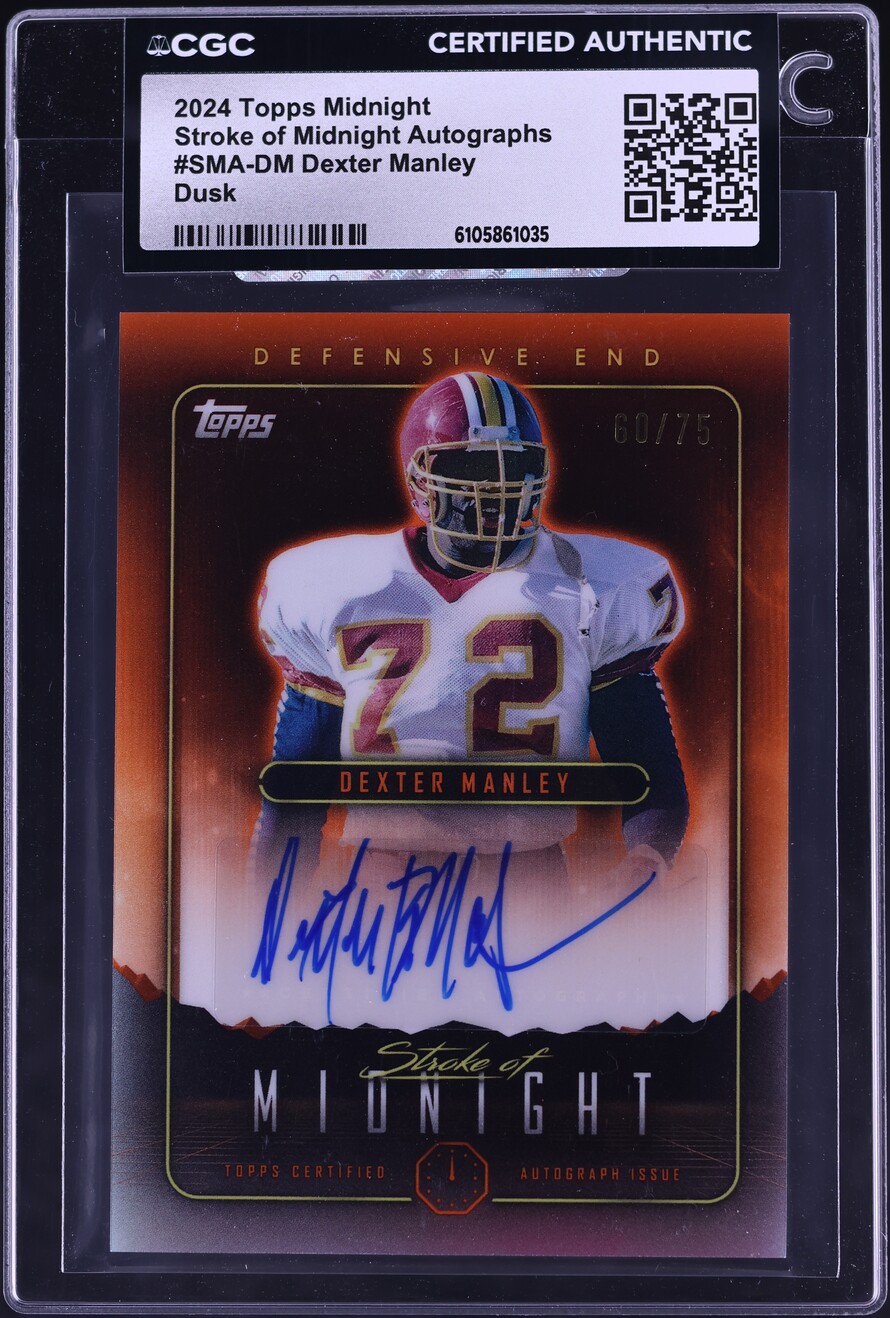 2024 Topps Midnight Stroke Of Dusk Dexter Manley AUTO /75 #SMA-DM CGC AUTH