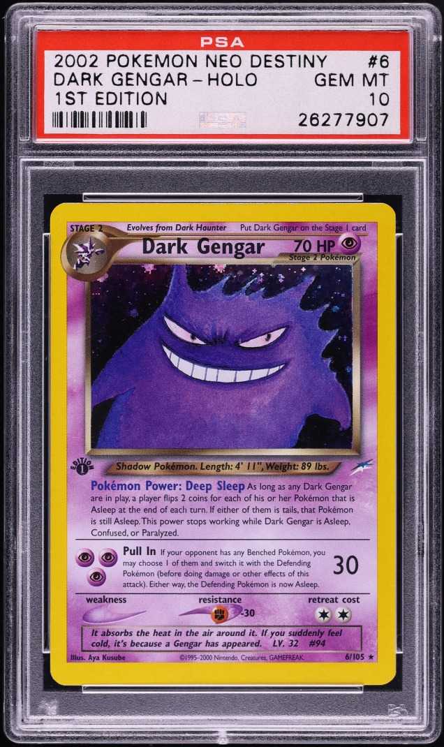 2002 Pokemon Neo Destiny 1st Edition Holo Dark Gengar #6 PSA 10 GEM MINT