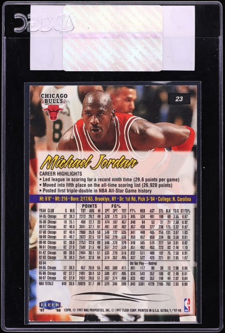 1997 Ultra Basketball Michael Jordan #23 CGC AUTH