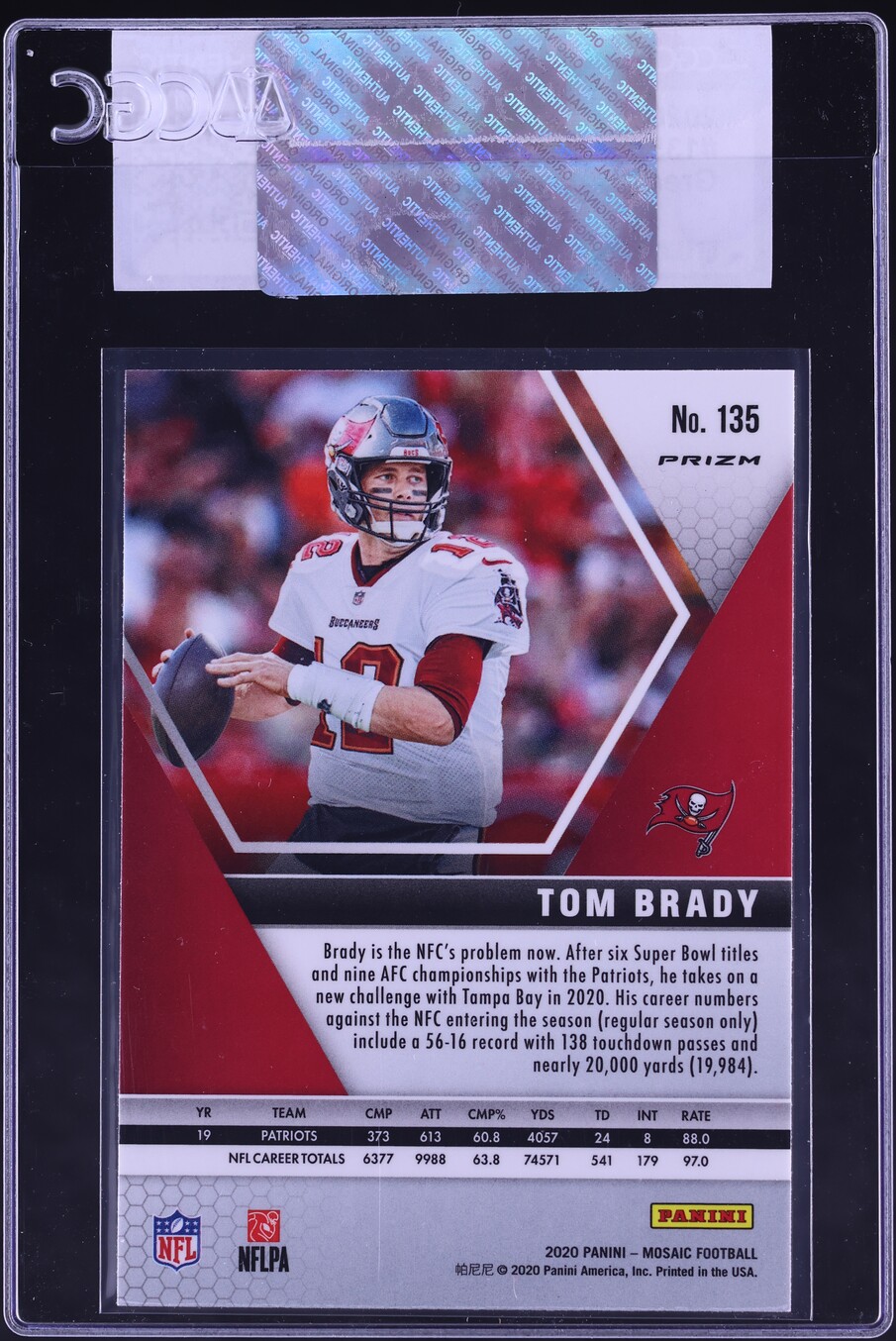 2020 Panini Mosaic Green Tom Brady #135 CGC AUTH
