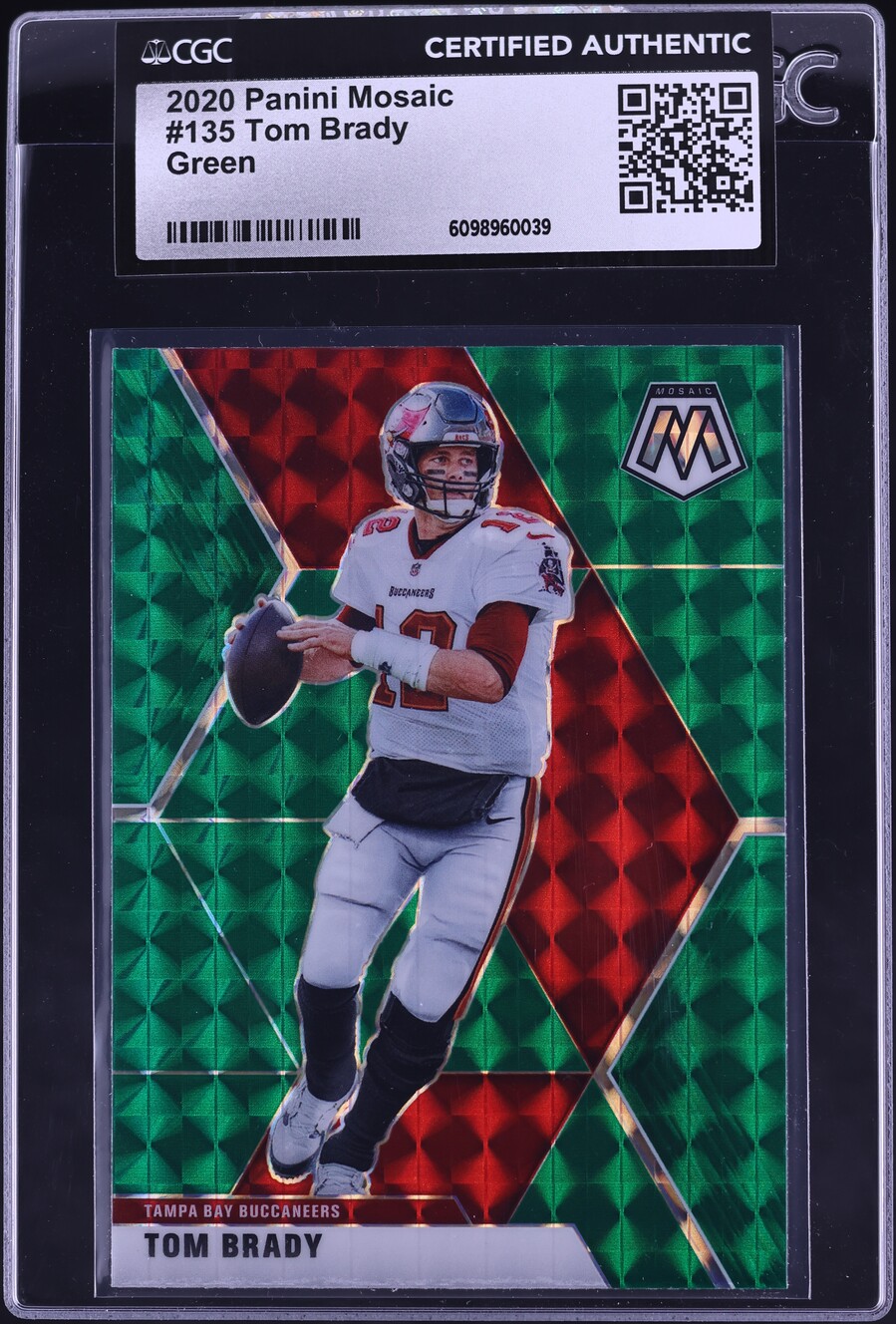2020 Panini Mosaic Green Tom Brady #135 CGC AUTH