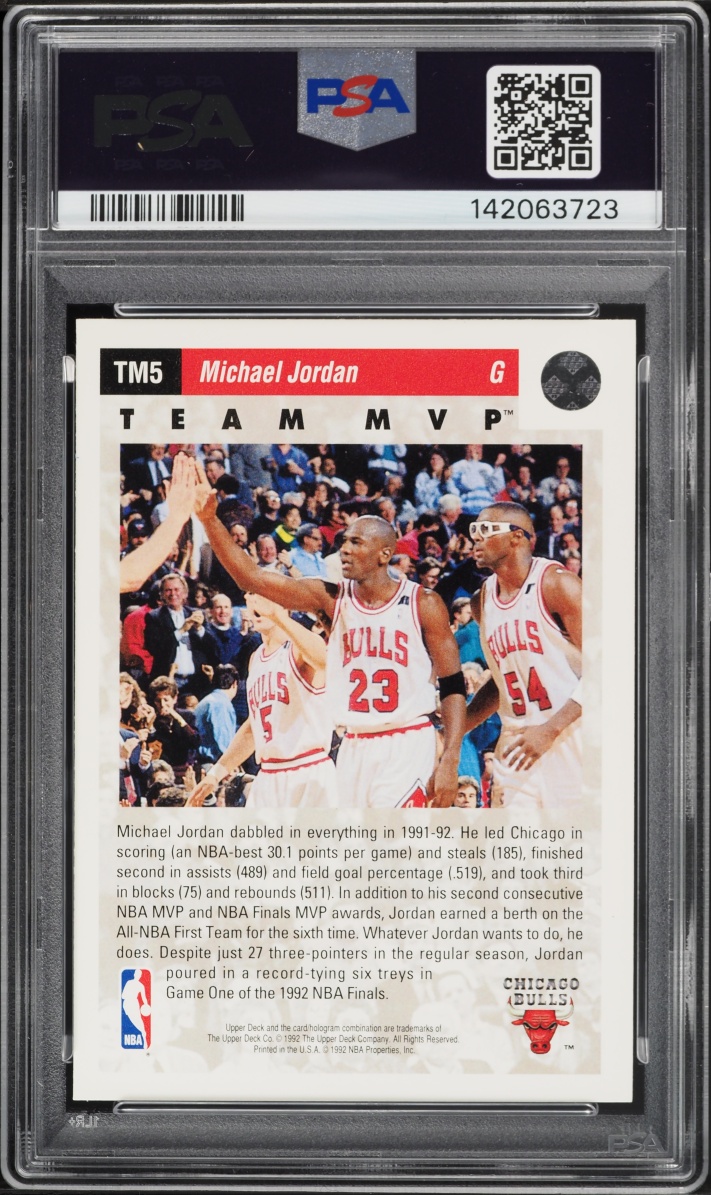 1992 Upper Deck Team MVP's Michael Jordan #TM5 PSA 8 NM-MT