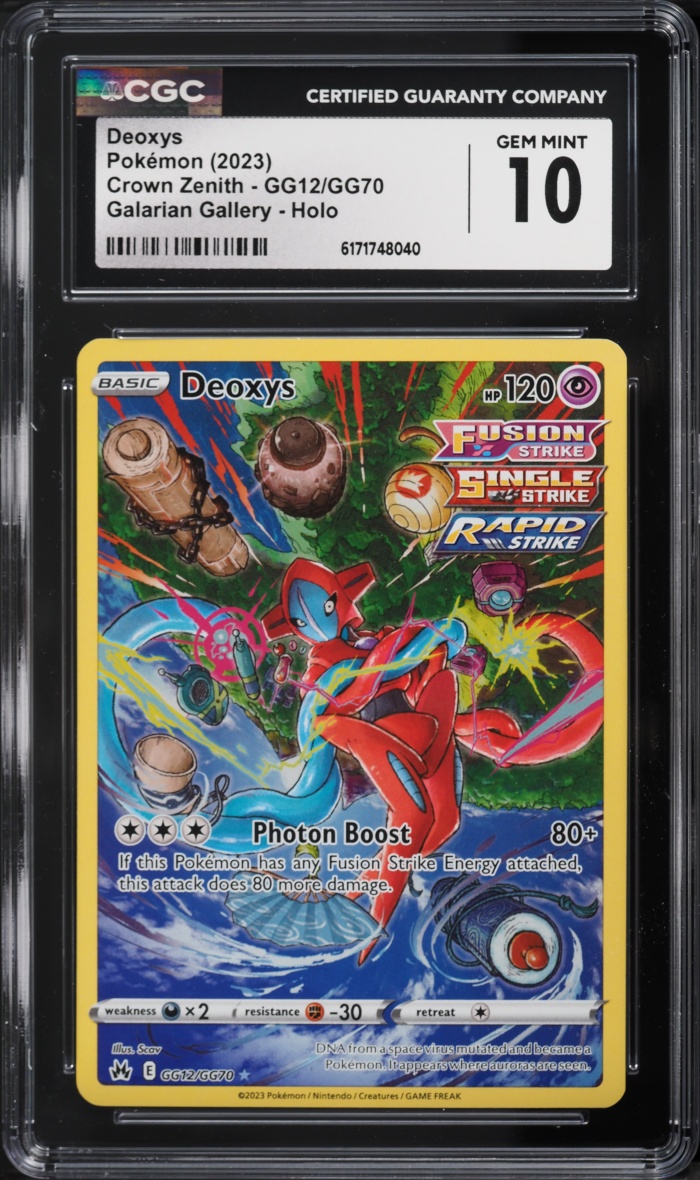 2023 Pokemon Sword & Shield Crown Zenith Galarian Gallery Full Art Deoxys #GG12 CGC 10 GEM MINT