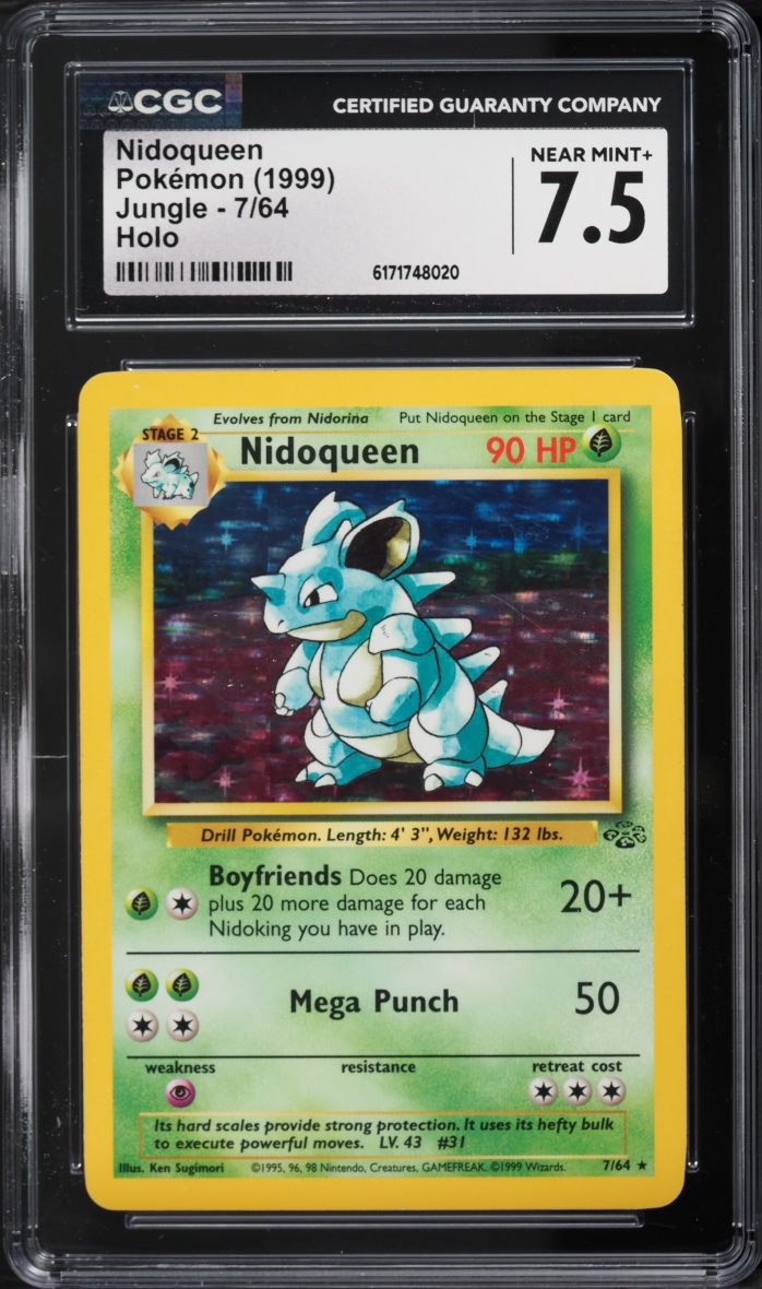 1999 Pokemon Jungle Holo Nidoqueen #7 CGC 7.5 NRMT+