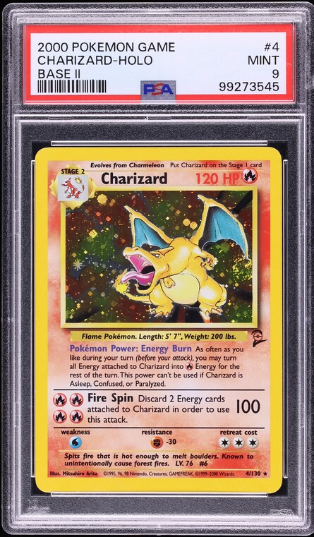 2000 Pokemon Base Set 2 Holo Charizard #4 PSA 9 MINT