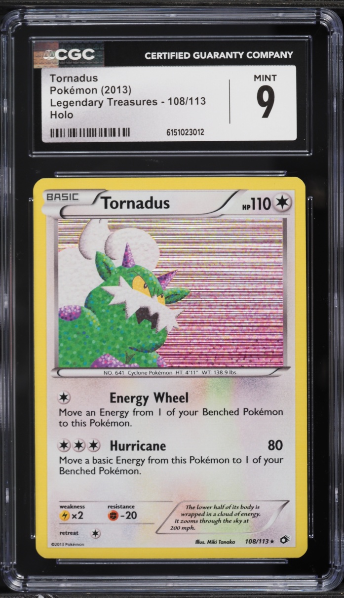 2013 Pokemon Black & White Legendary Treasures Holo Tornadus #108 CGC 9 MINT