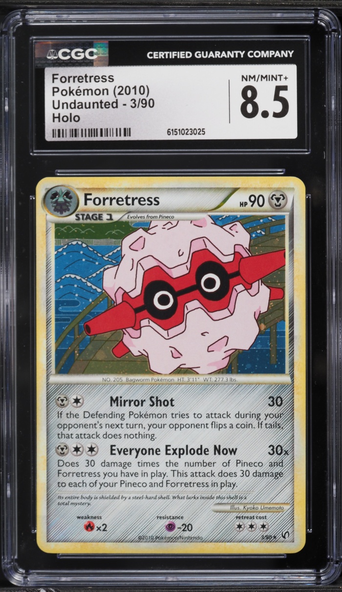 2010 Pokemon HeartGold & Soulsilver Undaunted Holo Forretress #3 CGC 8.5 NM-MT+
