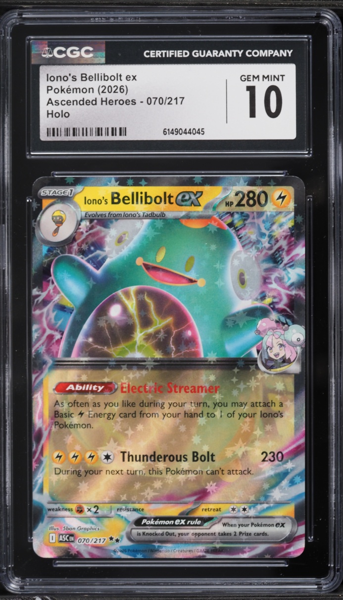 2026 Pokemon Mega Evolution Ascended Heroes Holo Iono's Bellibolt ex #070 CGC 10 GEM MINT