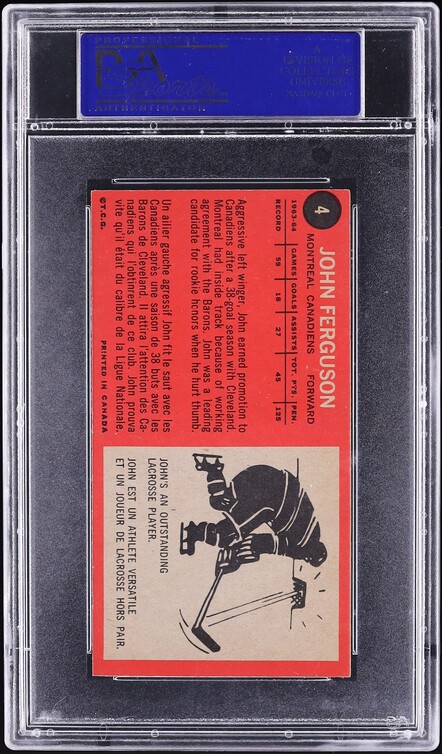 1964 Topps Hockey John Ferguson #4 PSA 8 NM-MT