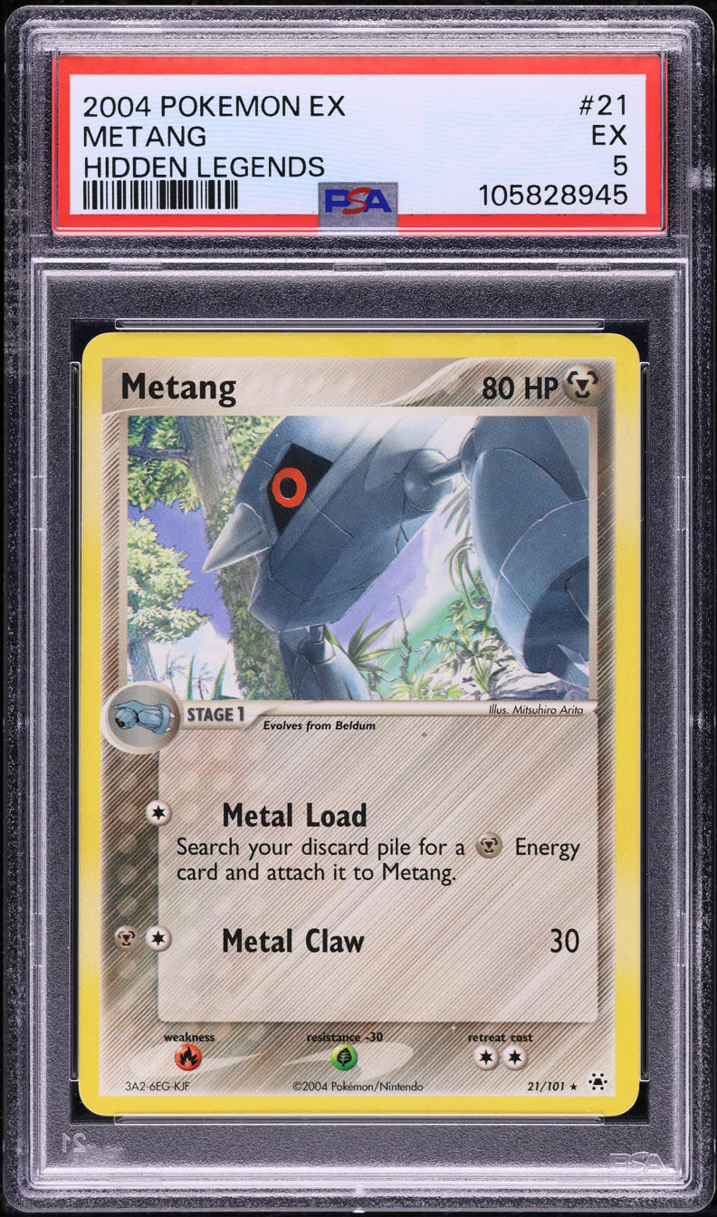 2004 Pokemon EX Hidden Legends Metang #21 PSA 5 EX