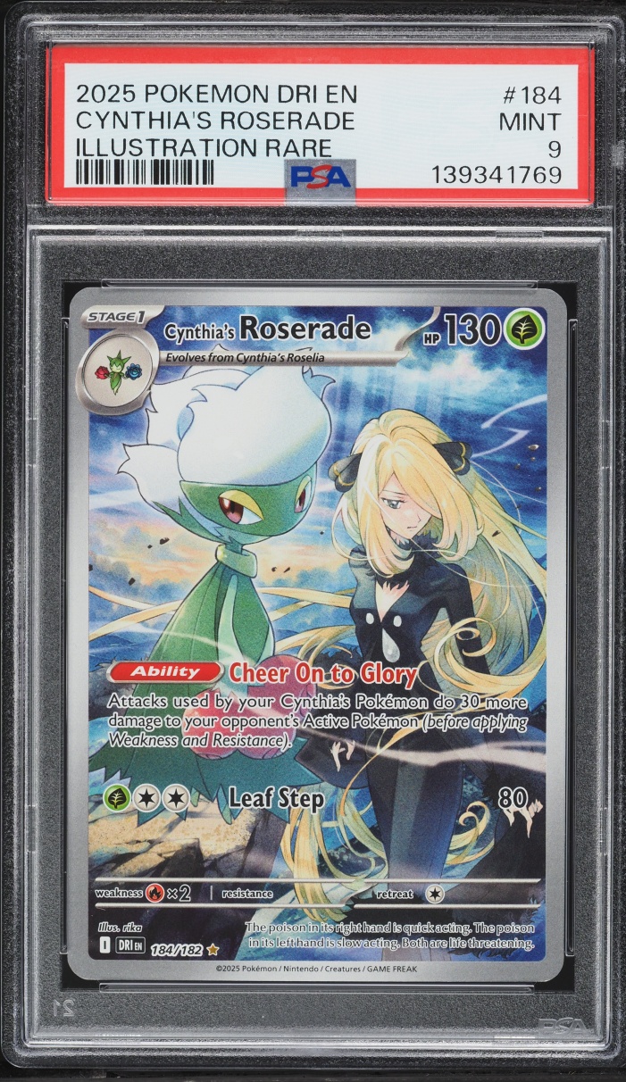 2025 Pokemon Scarlet & Violet Destined Rivals IR Cynthia's Roserade #184 PSA 9 MINT