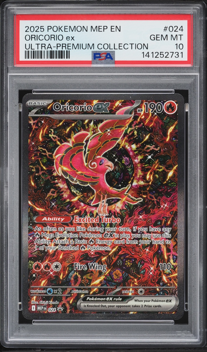 2025 Pokemon Mega Evolution Promo Mega Charizard X Ex UPC Full Art Oricorio EX #24 PSA 10 GEM