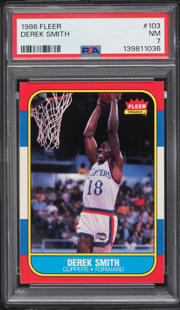 1986 Fleer Basketball Derek Smith #103 PSA 7 NRMT