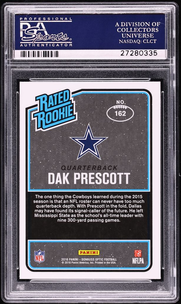 2016 Donruss Optic Dak Prescott ROOKIE #162 PSA 10 GEM MINT