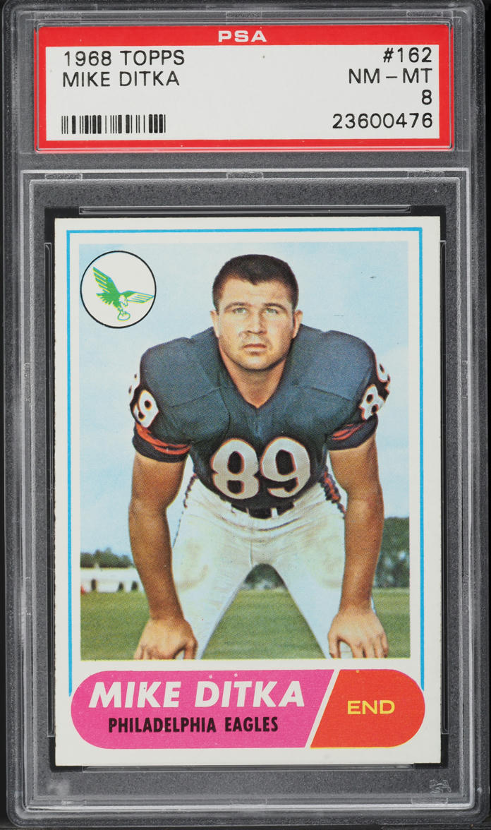 1968 Topps Football Mike Ditka #162 PSA 8 NM-MT