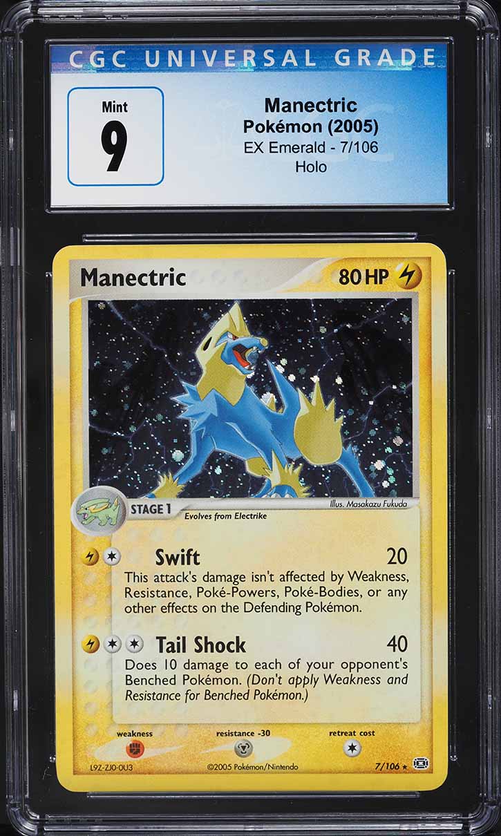 2005 Pokemon EX Emerald Holo Manectric #7 CGC 9 MINT - Main Image
