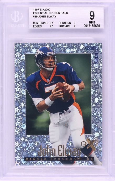 1997 Skybox E-X2000 Essential Credentials John Elway /100 #39 BGS 9 MINT
