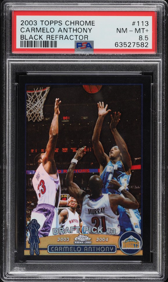 その他 2003 topps Carmelo Anthony rc black /500 2003 Topps Chrome Refractor Carmelo Anthony ROOKIE #113 BGS 9.5