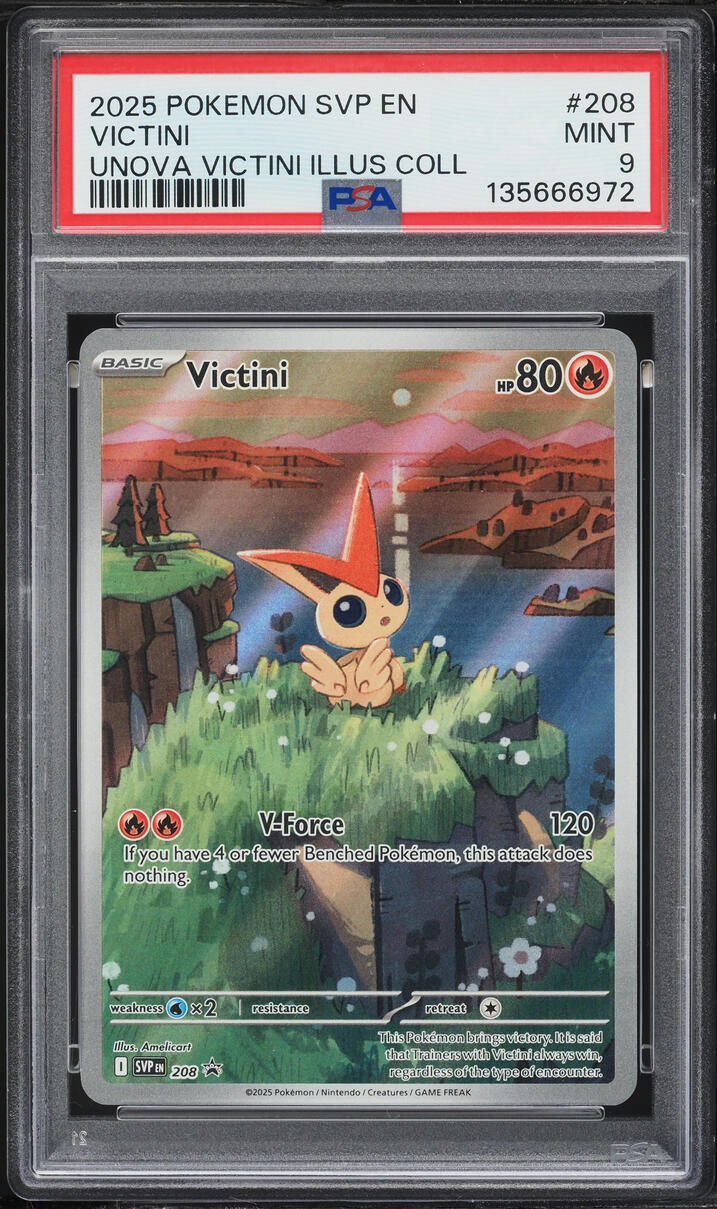 2025 Pokemon SV Promo Unova Illustration Collection Full Art Victini #208 PSA 9 MINT