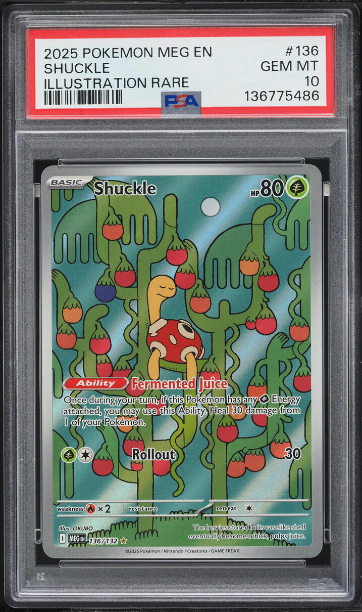 2025 Pokemon Mega Evolution IR Shuckle #136 PSA 10 GEM MINT