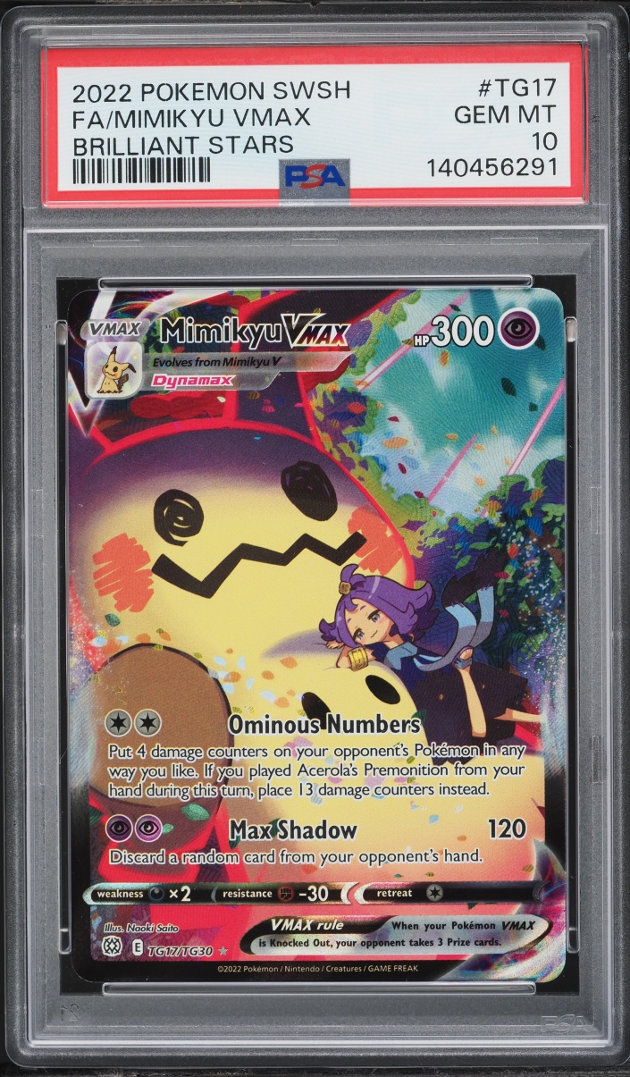 2022 Pokemon Sword & Shield Brilliant Stars CHR Mimikyu VMAX #TG17 PSA 10 GEM MINT