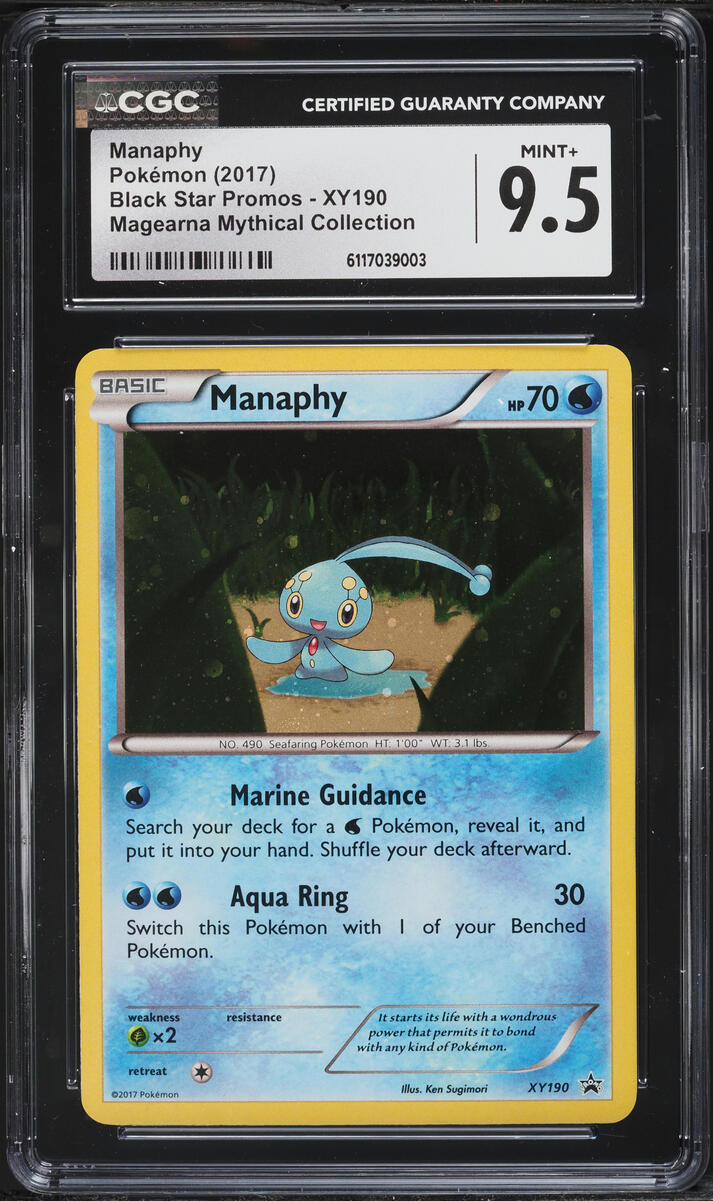 2017 Pokemon Black Star Promo Magearna Mythical Collection Manaphy #XY190 CGC 9.5 MINT+
