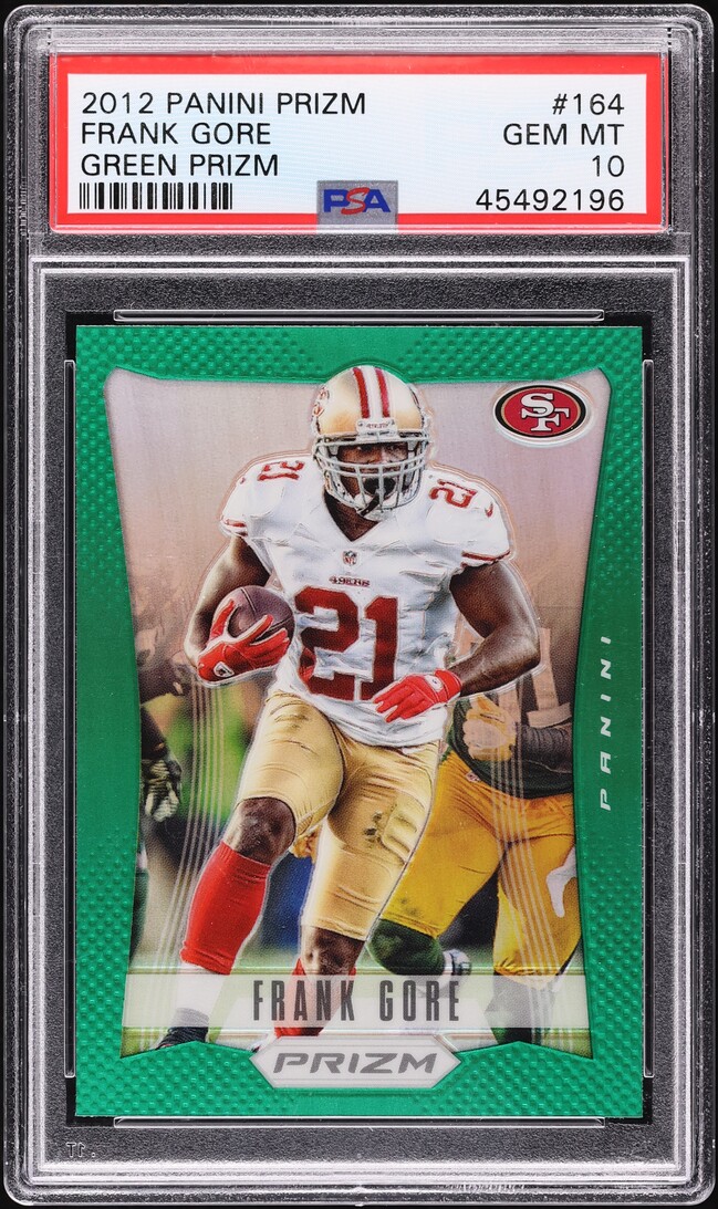 2012 Panini Prizm Green Frank Gore #164 PSA 10 GEM MINT