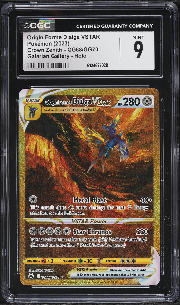 2023 Pokemon SWSH Crown Zenith Gold Rare Origin Forme Dialga VSTAR #GG68 CGC 9 MINT