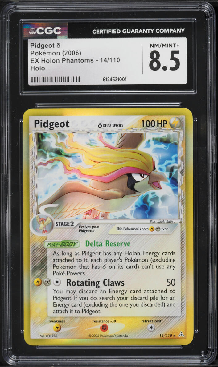 2006 Pokemon EX Holon Phantoms Holo Pidgeot #14 CGC 8.5 NM-MT+