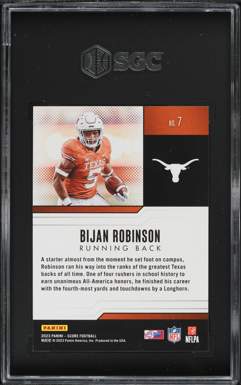 2023 Score Protential Bijan Robinson ROOKIE #7 SGC 10 GEM MINT