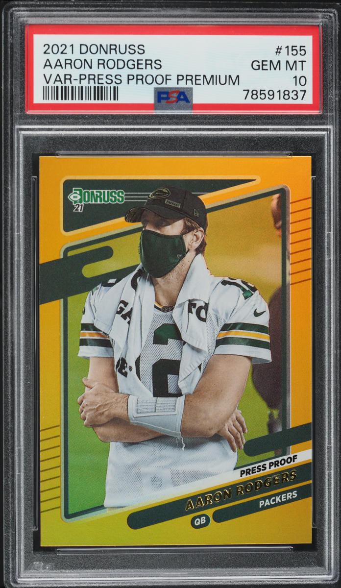 2021 Donruss Variation Press Proof Premium Aaron Rodgers #155 PSA 10 GEM MINT