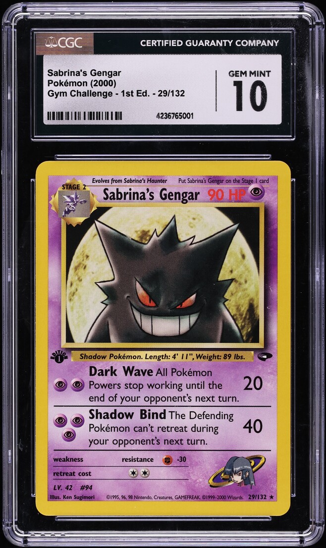 2000 Pokemon Gym Challenge 1st Edition Sabrina's Gengar #29 CGC 10 GEM MINT