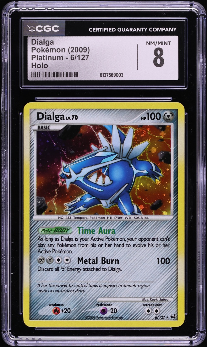 2009 Pokemon Platinum Holo Dialga #6 CGC 8 NM-MT