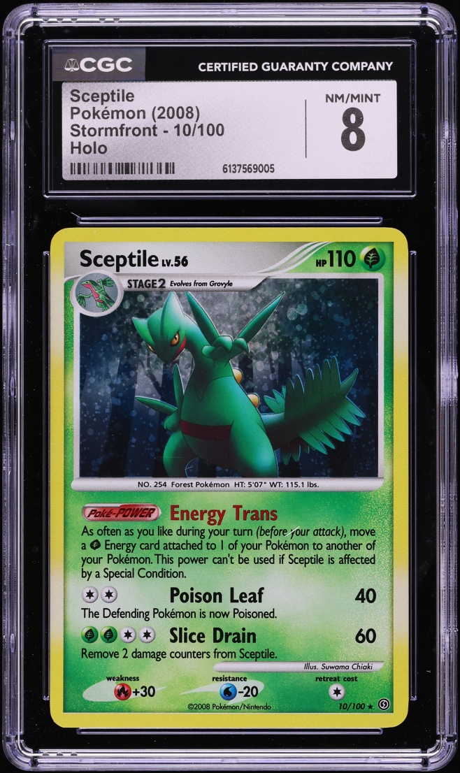 2008 Pokemon Diamond & Pearl Stormfront Holo Sceptile #10 CGC 8 NM-MT