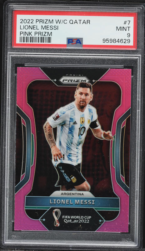 2022 Panini Prizm World Cup Qatar Blue Lionel Messi /299 #7 PSA 10