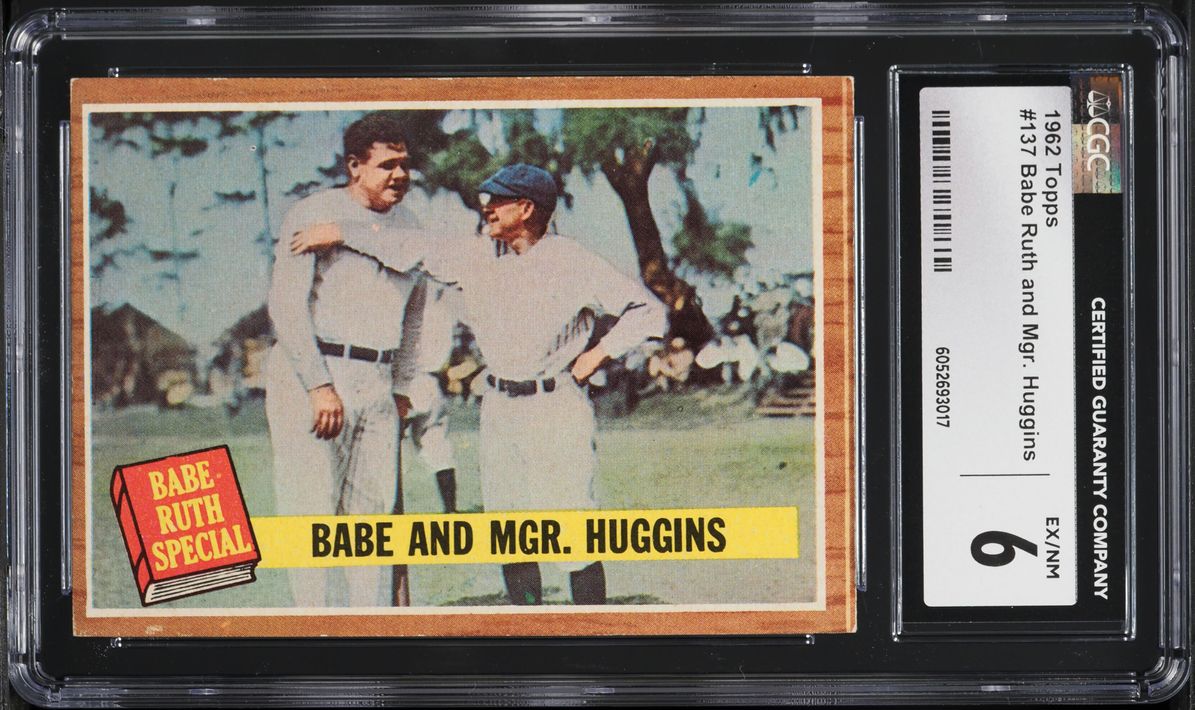 1962 Topps Babe Ruth And Mgr. Huggins #137 CGC 6 EXMT