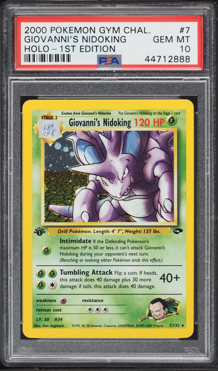 2000 Pokemon Gym Challenge 1st Edition Holo Giovanni's Nidoking #7 PSA 10 GEM MINT
